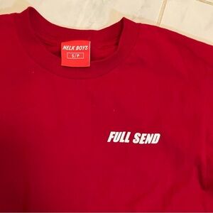 Nelk Boys YouTubers Full Send short sleeve red shirt.  EIC!